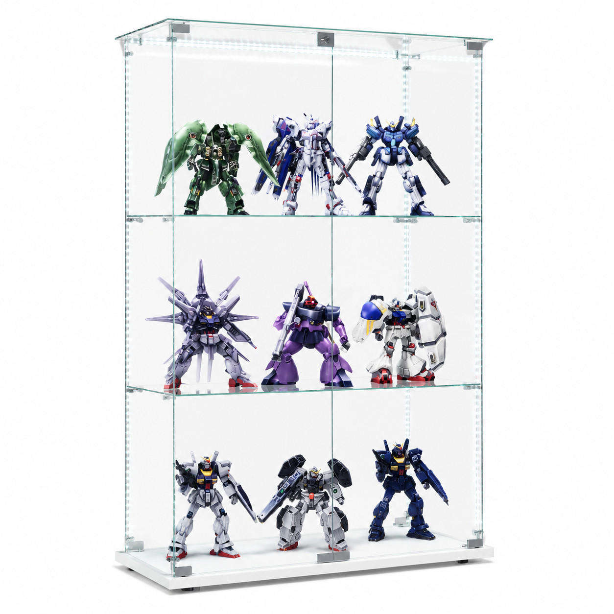 VITRINE,VITRINENSCHRANK mit LED-Beleuchtung,78/35/123 cm,Weiß - Weiß, Glas (78/123/35cm) - PARAFTA HOME