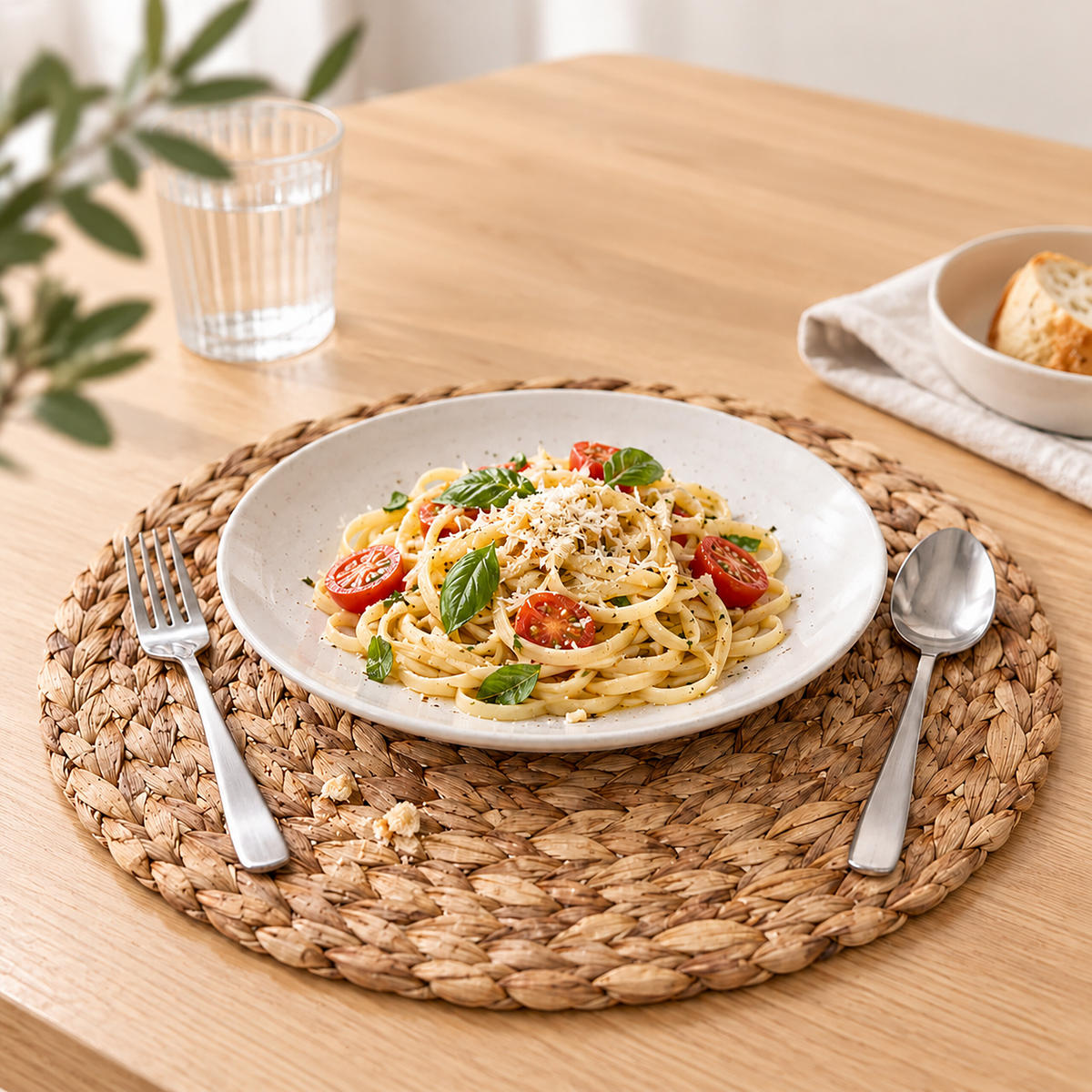 PROSTÍRÁNÍ přírodní 4dílná-sada vodní hyacint kulaté 35 cm - světle hnědá, textil (35/35/1cm) - Relaxdays