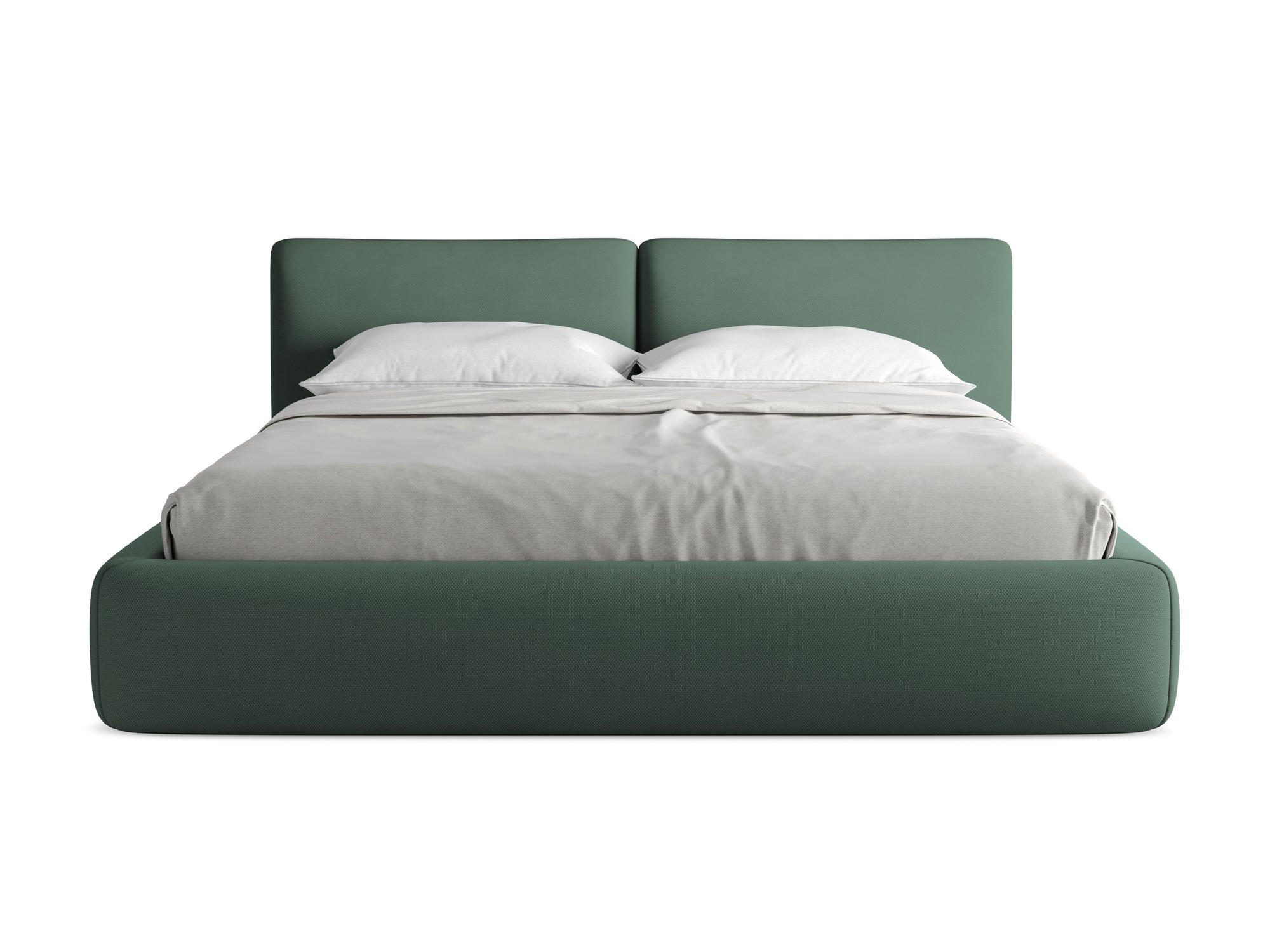 POLSTERBETT mit Bettkasten und Lattenrost 200x228 Grün - Schwarz/Grün, Kunststoff/Textil (180/200cm) - Makamii