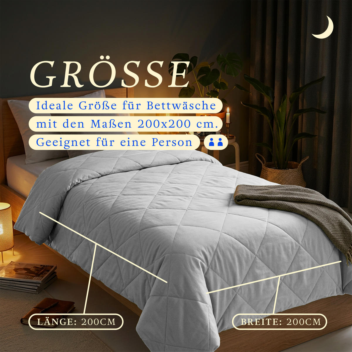 SOMMERBETT Steppbett leicht Hellgrau 200x200 cm - Hellgrau, Textil (200/200cm) - Bestlivings