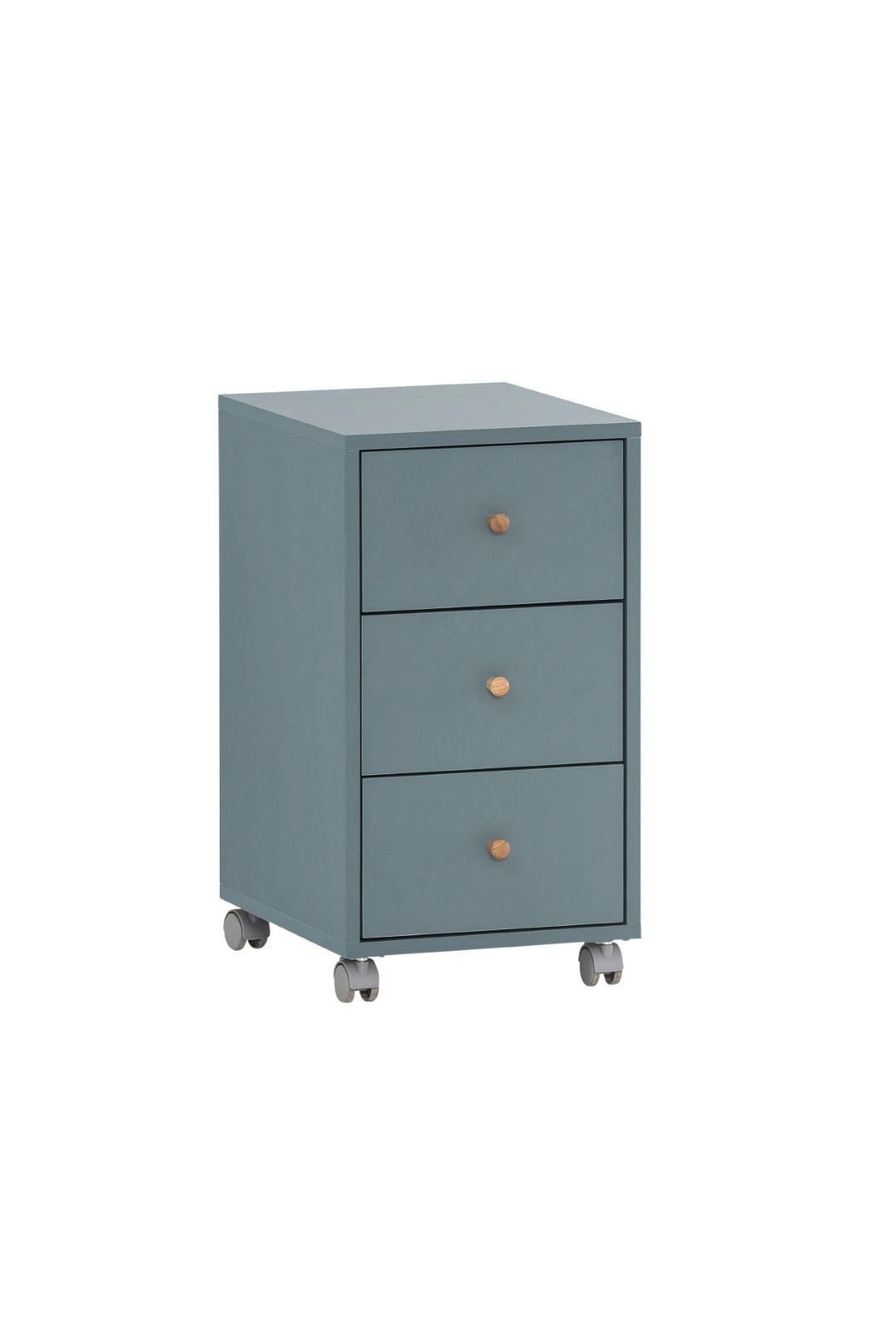 ROLLCONTAINER Jaguar 59,7x32,6x39 cm 3 Schubladen Blau - Blau, Holz (32.6/59.7/39cm) - PROREGAL