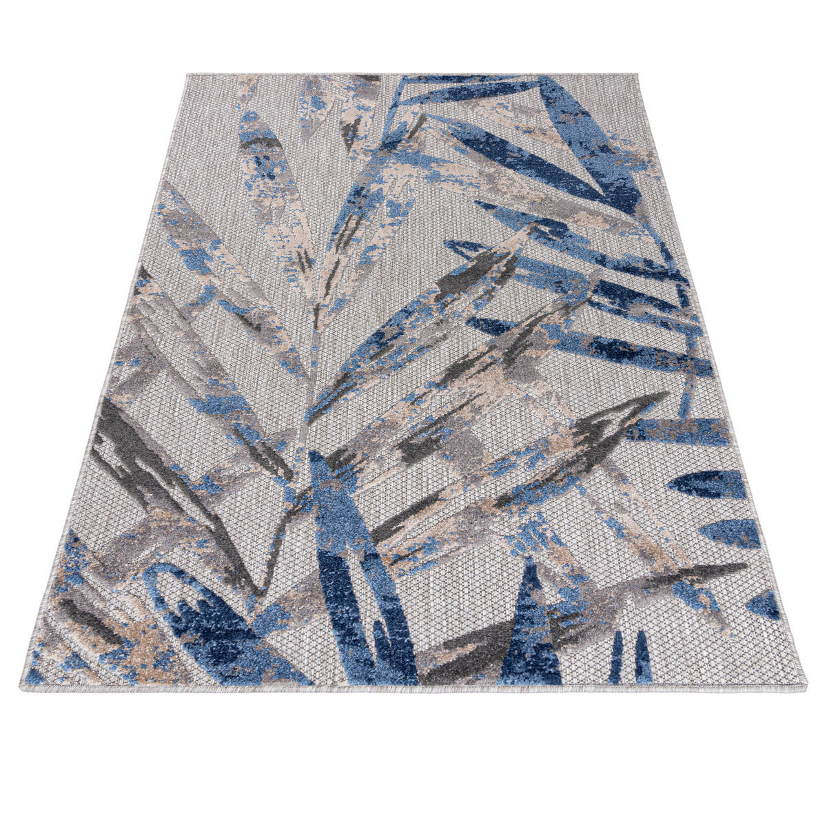 TEPPICH Outdoor Blue Pflanzlich Kurzflor Rechteckig Grey - 160x230 cm - Grau, Textil (160/230cm) - Mazovia