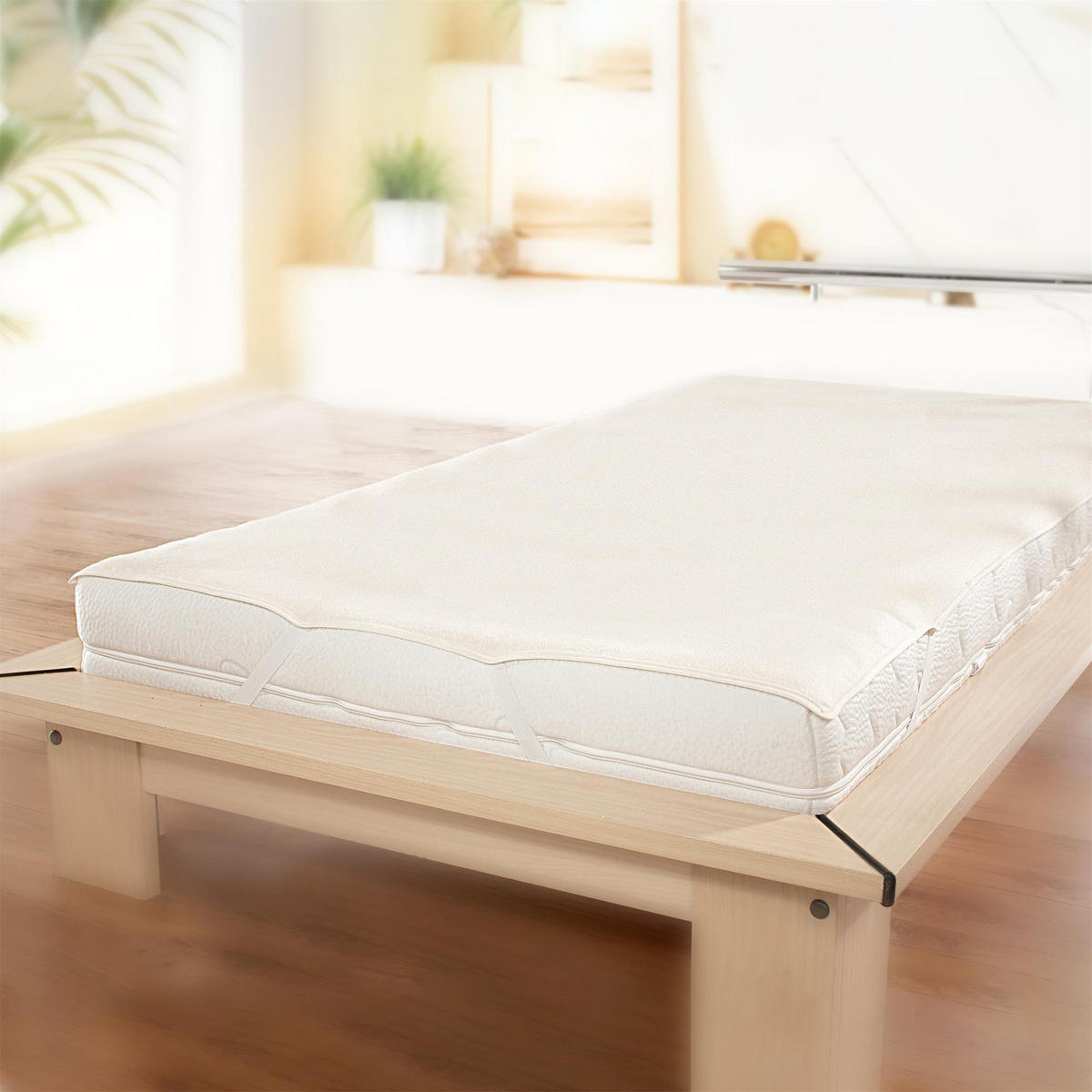 MATRATZENAUFLAGE Molton, wasserdicht mit PU-Beschichtung, Größe: 90x200 - Weiß, Naturmaterialien/Textil (90/200cm) - Breckle