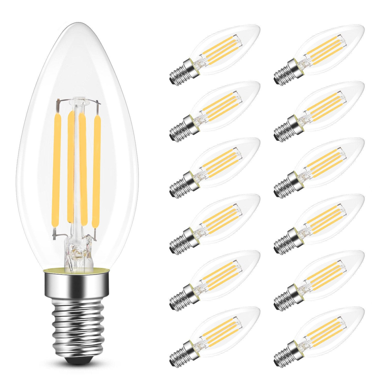 LED-LEUCHTMITTEL E14 4W(12er-set) - Transparent, Glas (3.5/10cm) - Nettlife