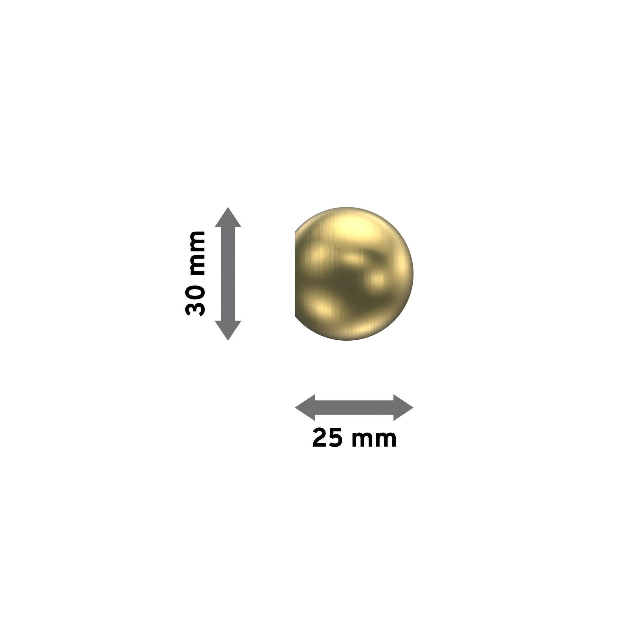 ENDSTÜCKE FÜR GARDINENSTANGEN 20 mm Ø, Luino Messing-Optik, Packung 2 Stück - Messingfarben, Metall (2.5/3/3cm) - INTERDECO
