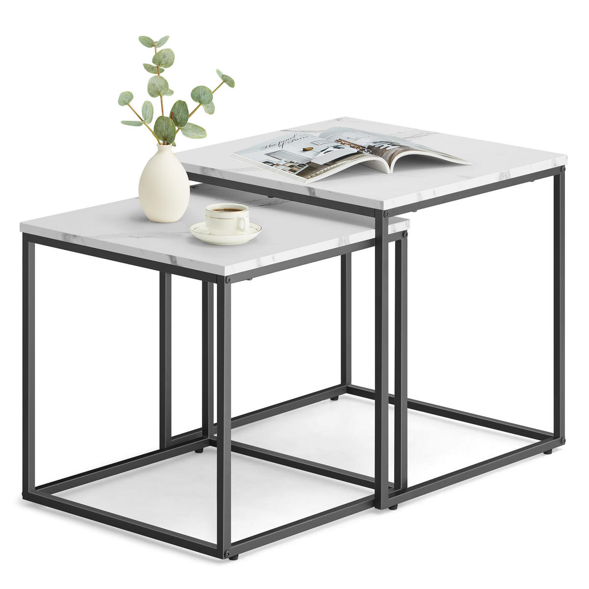 COUCHTISCH 2er Set quadratisch - Creme, Holzwerkstoff (50/50/50.5cm) - Mat-Haus