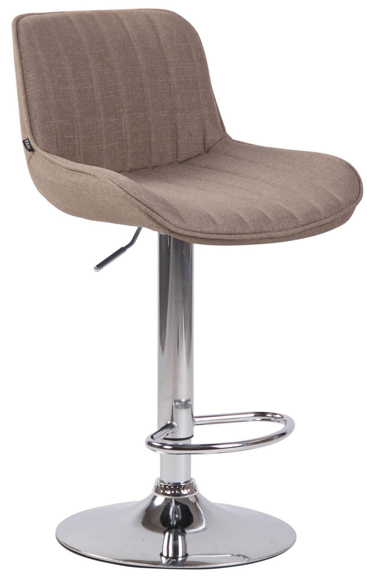 BARHOCKER 2er Set Stoff taupe - Taupe/Chromfarben, Textil/Metall (50/86/50cm) - CLP