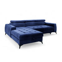 ECKSOFA Agnesa Xs In Salvador - Dunkelblau, Holzwerkstoff/Textil (260/200cm) - Fun Möbel