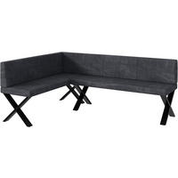 ECKBANK PETER_X - Dunkelgrau, Textil (142/196cm) - Meblini