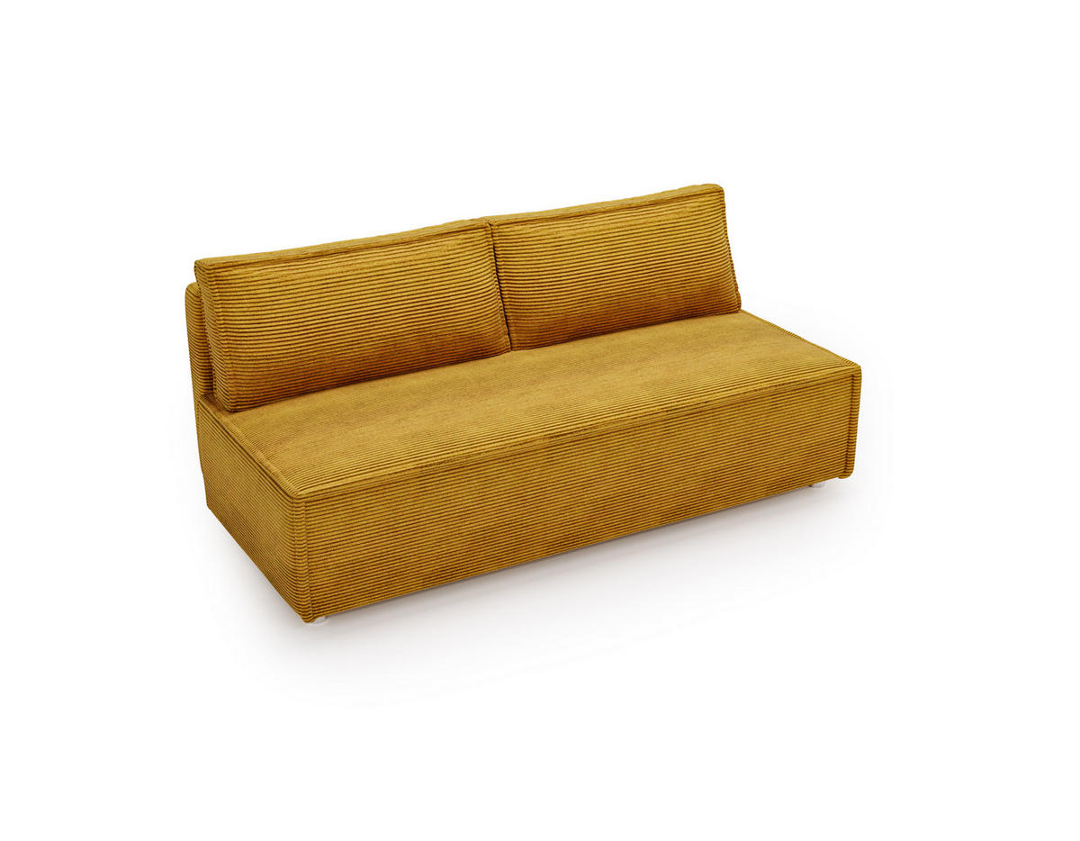 SCHLAFSOFA Mit Bettkasten DUO Poso Stoff Senffarbe - Gelb, Holz (198/89/90cm) - Kaiser Möbel