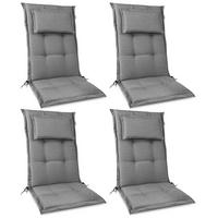 HOCHLEHNERAUFLAGE HighLux HL 120/52/7cm Hellgrau 4tlg - Hellgrau, Textil (52/7/120cm) - Beautissu 