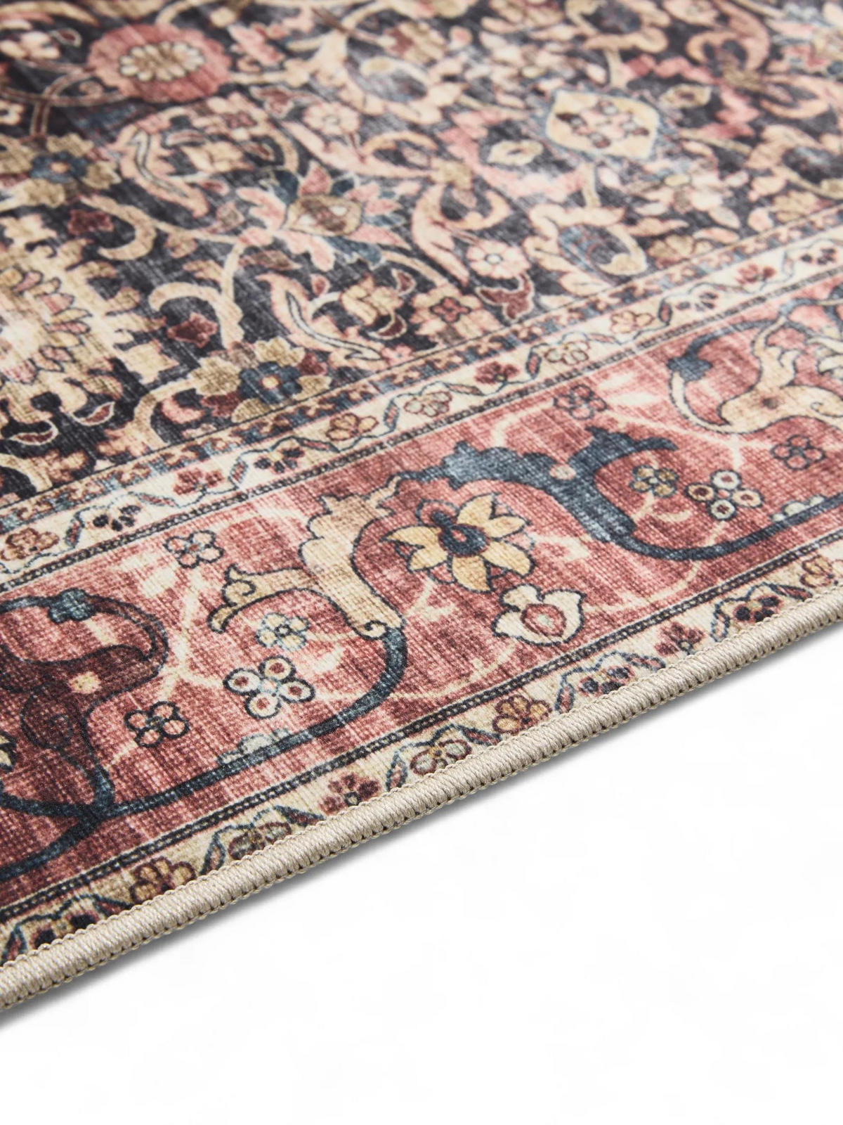 VINTAGE-TEPPICH George waschbar 60x120 cm - Rot/Multicolor, Kunststoff (60/120cm) - benuta