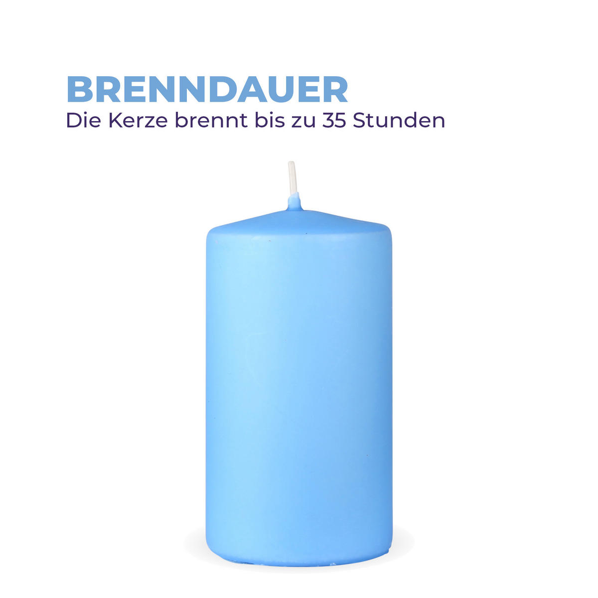 STUMPENKERZEN Ø7cm Hellblau Ø7cm x 12cm - Hellblau, Naturmaterialien (7/12cm) - HS Candle