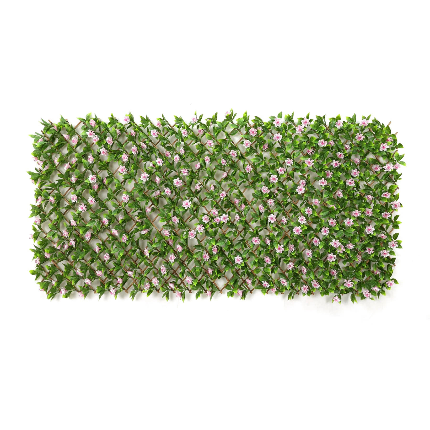 KUNSTPFLANZE Flexible Pflanzenwand Zierkirsche mit Blüten - Maja 130-200 cm Rosa - Grün, Kunststoff (200cm) - aplanta
