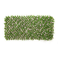 KUNSTPFLANZE Flexible Pflanzenwand Zierkirsche mit Blüten - Maja 130-200 cm Rosa - Grün, Kunststoff (200cm) - aplanta