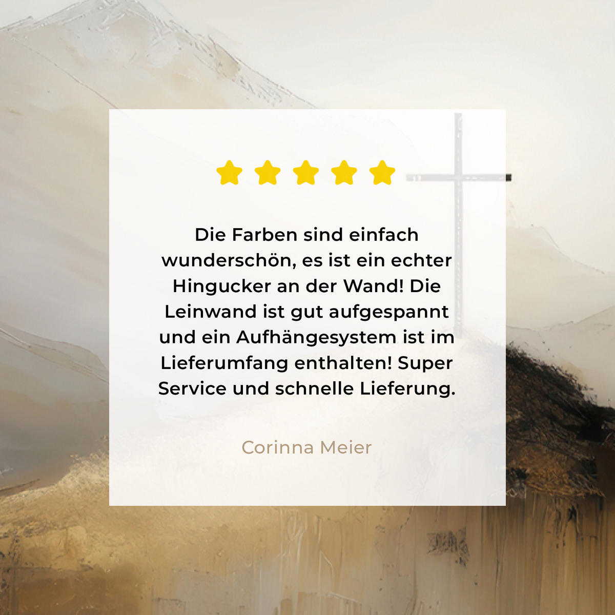 LEINWANDBILD Hügel - Abstrakt - Kreuz - Christentum Deko XXL 80x120 cm - Beige, Textil (80/120cm) - MuchoWow