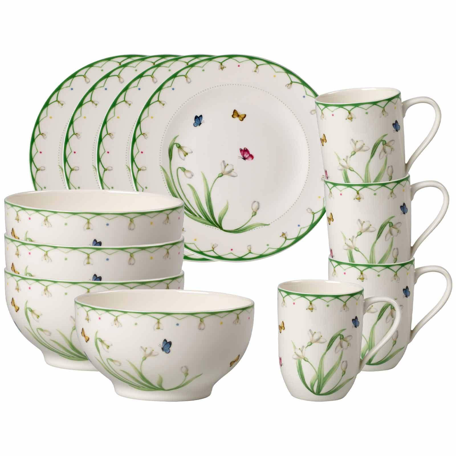 FRÜHSTÜCKS-SET Colourful Spring bunt 12er Set - Multicolor, Keramik (1/1/1cm) - Villeroy & Boch