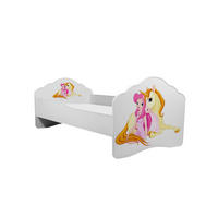 KINDERBETT Casimo weiß / Motiv Elfe mit Einhorn 88 / 164 / 63cm - Weiß, Holz/Holzwerkstoff (70/140cm) - Feldmann-Wohnen