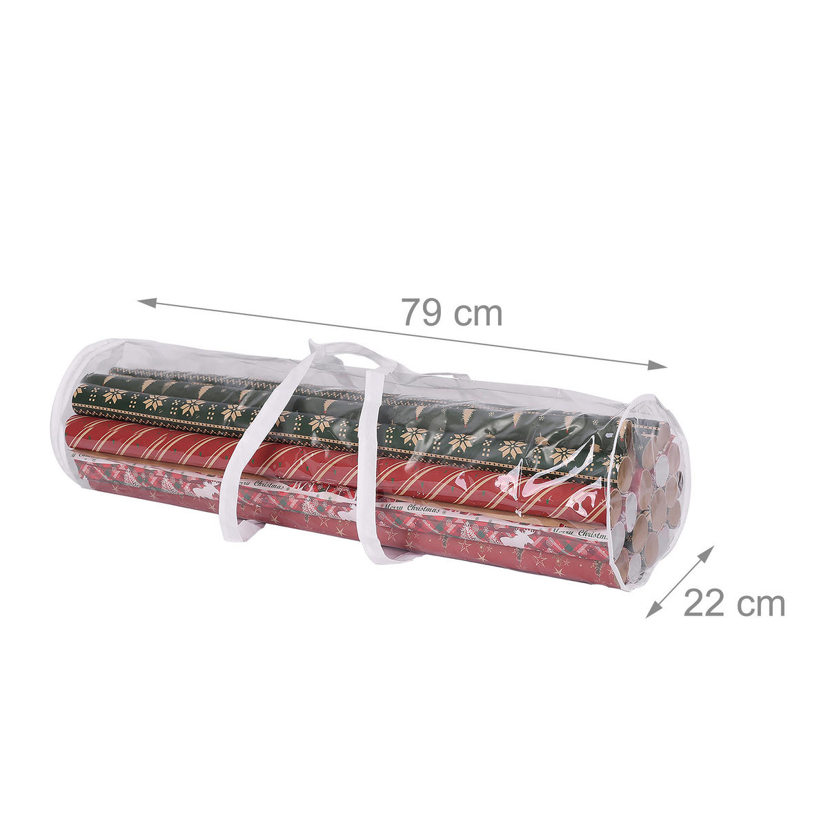 2XGESCHENKPAPIER-AUFBEWAHRUNG - Transparent, Kunststoff (22/79/22cm) - Relaxdays