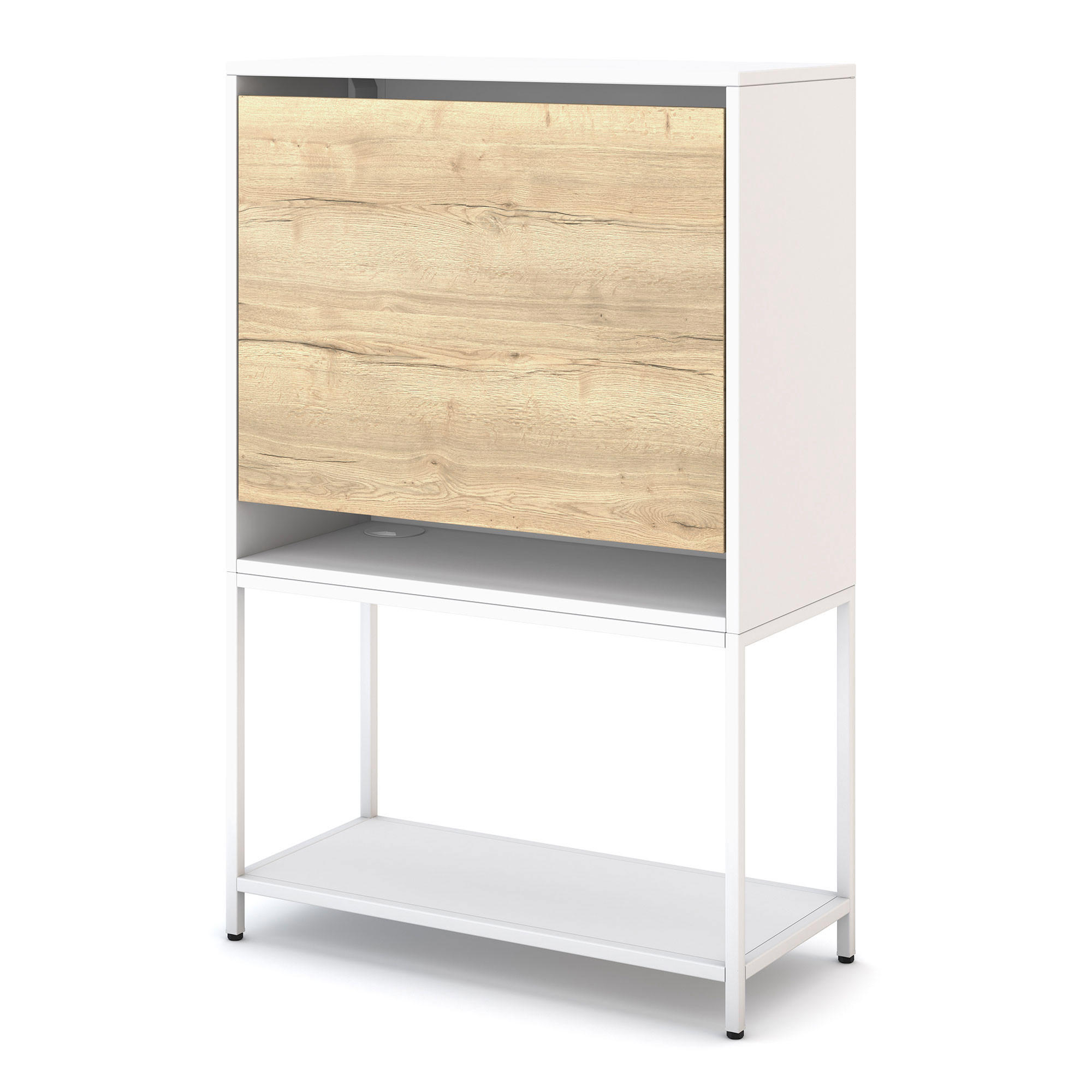 SEKRETÄR Cubas Premium Signalweiß Signalweiß - Weiß, Holz/Metall (36/80/121.2cm) - ASSMANN