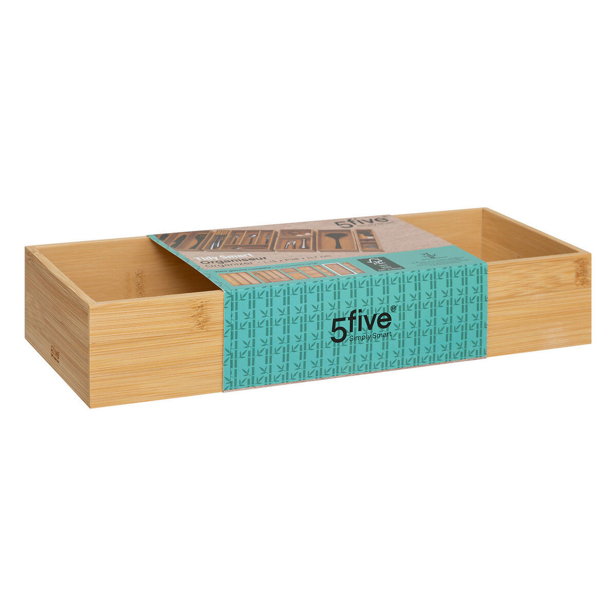 SCHUBLADEN-EINLAGE Tidy Smart, Bambus, Beige, 15 x 38 - Beige, Holz (7/15/38cm) - 5five Simply Smart