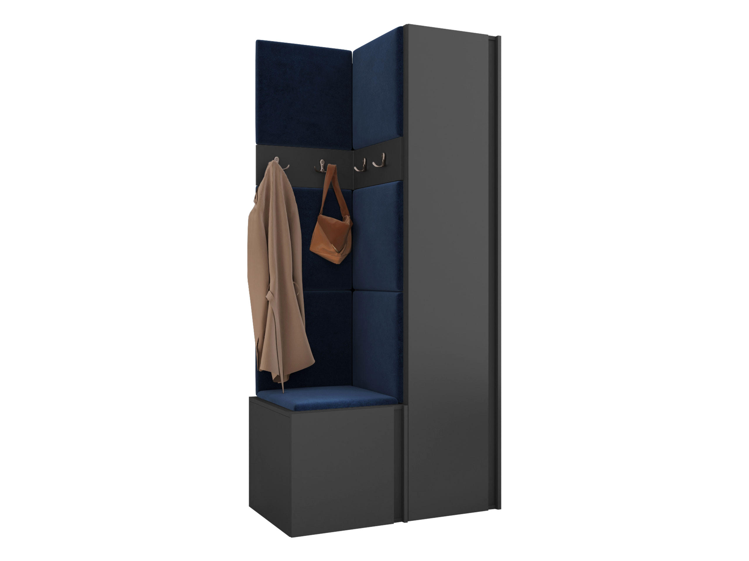 Mirjan24 Garderoben-Set Graphit, Blau 82x186x46 cm