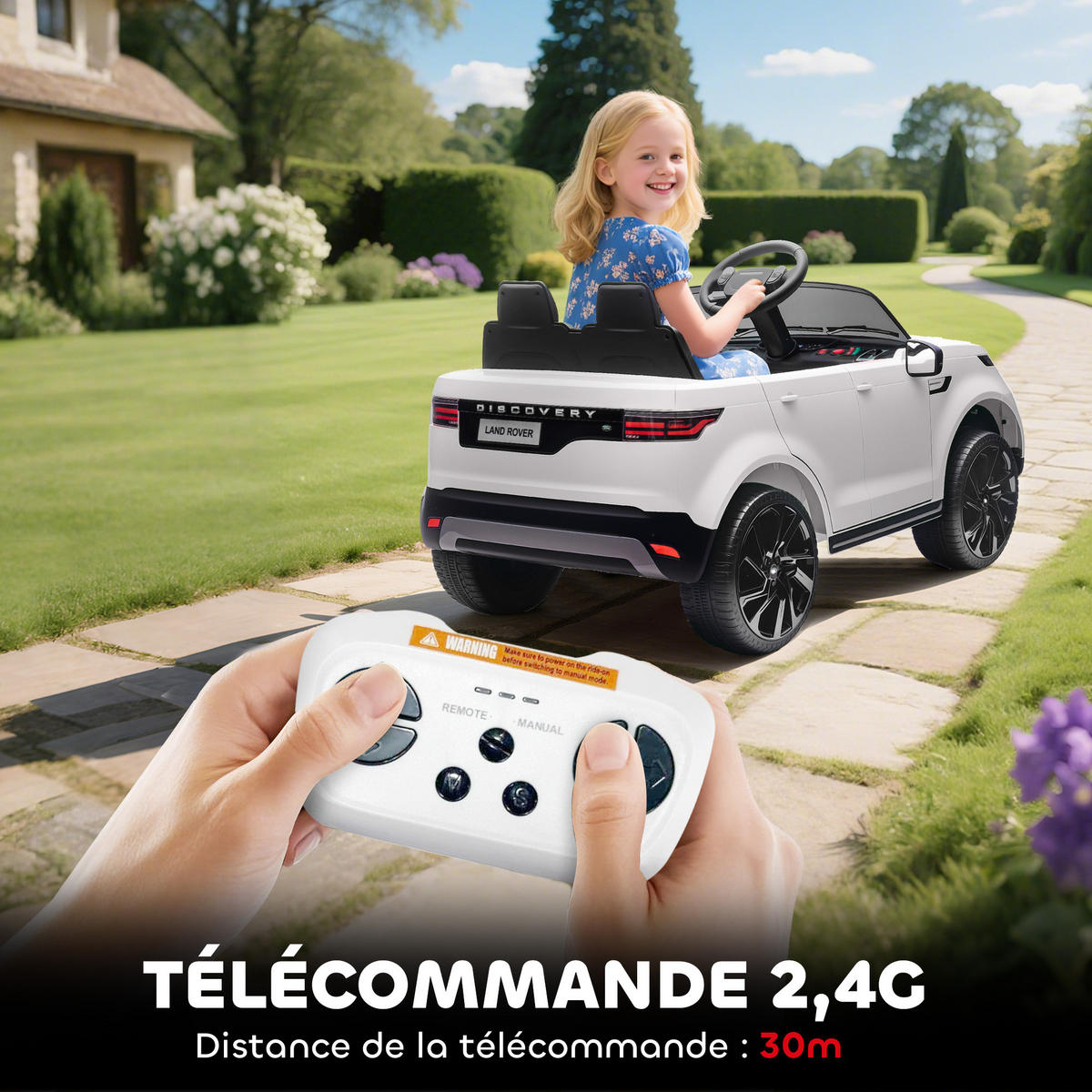 ELEKTRO-KINDERAUTO DE-13145 2,4G Fernbedienung Weiß - Weiß, Kunststoff (105/68.5/58cm) - ComfortXL