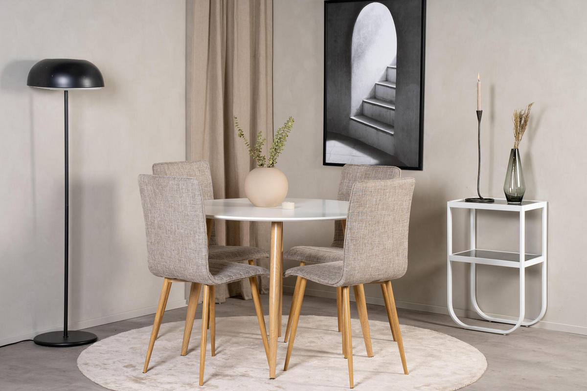 ESSTISCH PLAZA Weiß 100x100x75 cm - Weiß, Holzwerkstoff (100/100/75cm) - FURNLUX