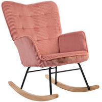 SCHAUKELSTUHL 98/71/101 cm pink aus Polyester mit Armlehnen und hoher Rückenlehne - Rosa, Textil (98/101/71cm) - OKWISH