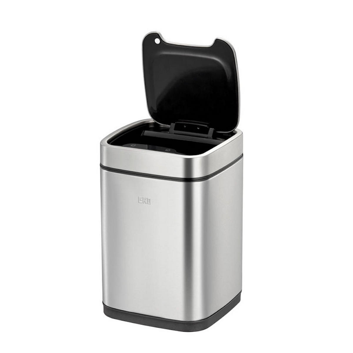 MÜLLEIMER Stilvoller Aus Mattem Edelstahl Mit Sensor & Touch Bedienfeld 6 Liter 31,5 x 21 x 21 cm Silber - Silberfarben, Metall (21/31.5/21cm) - PROREGAL