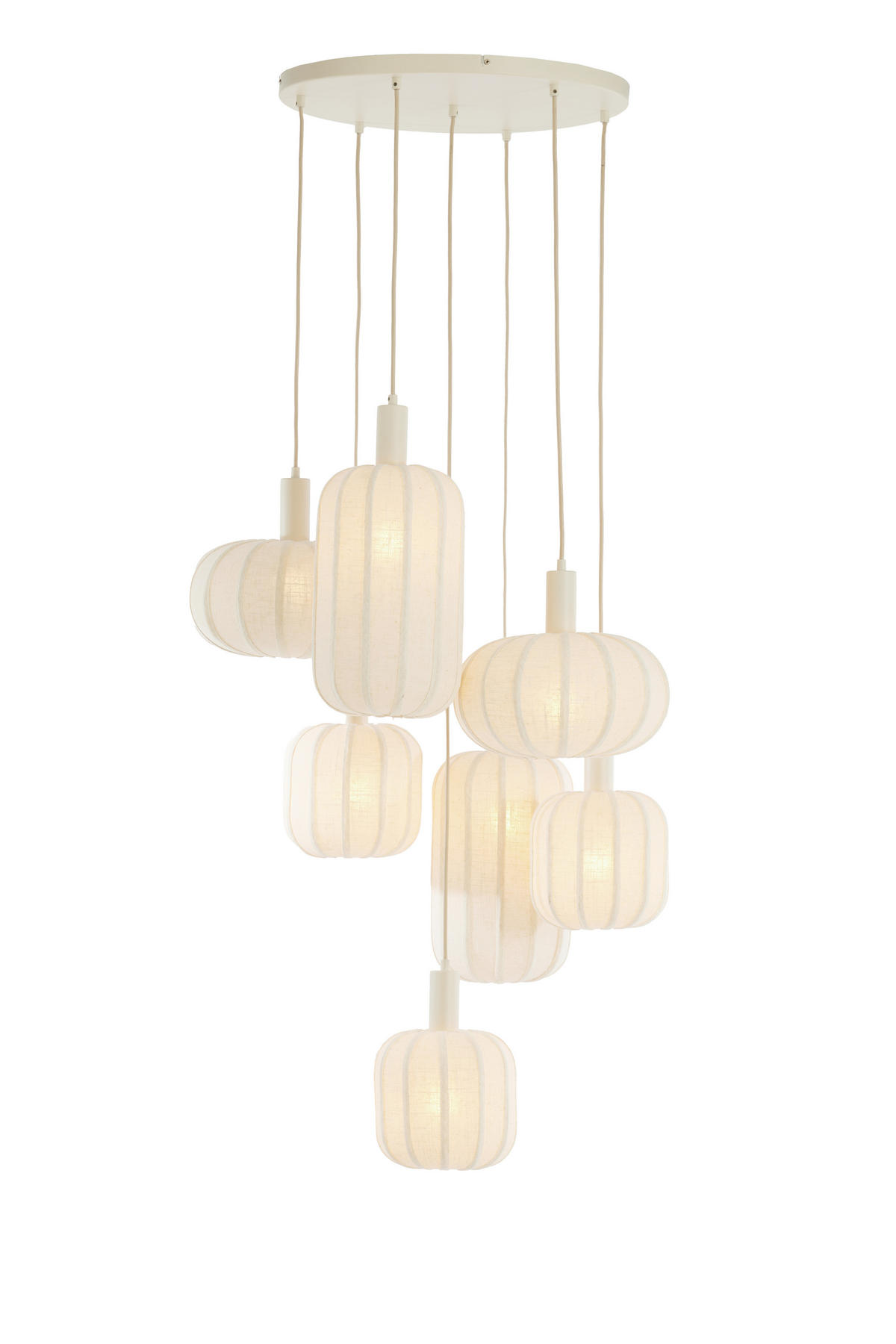 HÄNGELAMPE Tufia - Weiß - 53/53/104 cm - Weiß, Textil (53/53/104cm) - Light & Living
