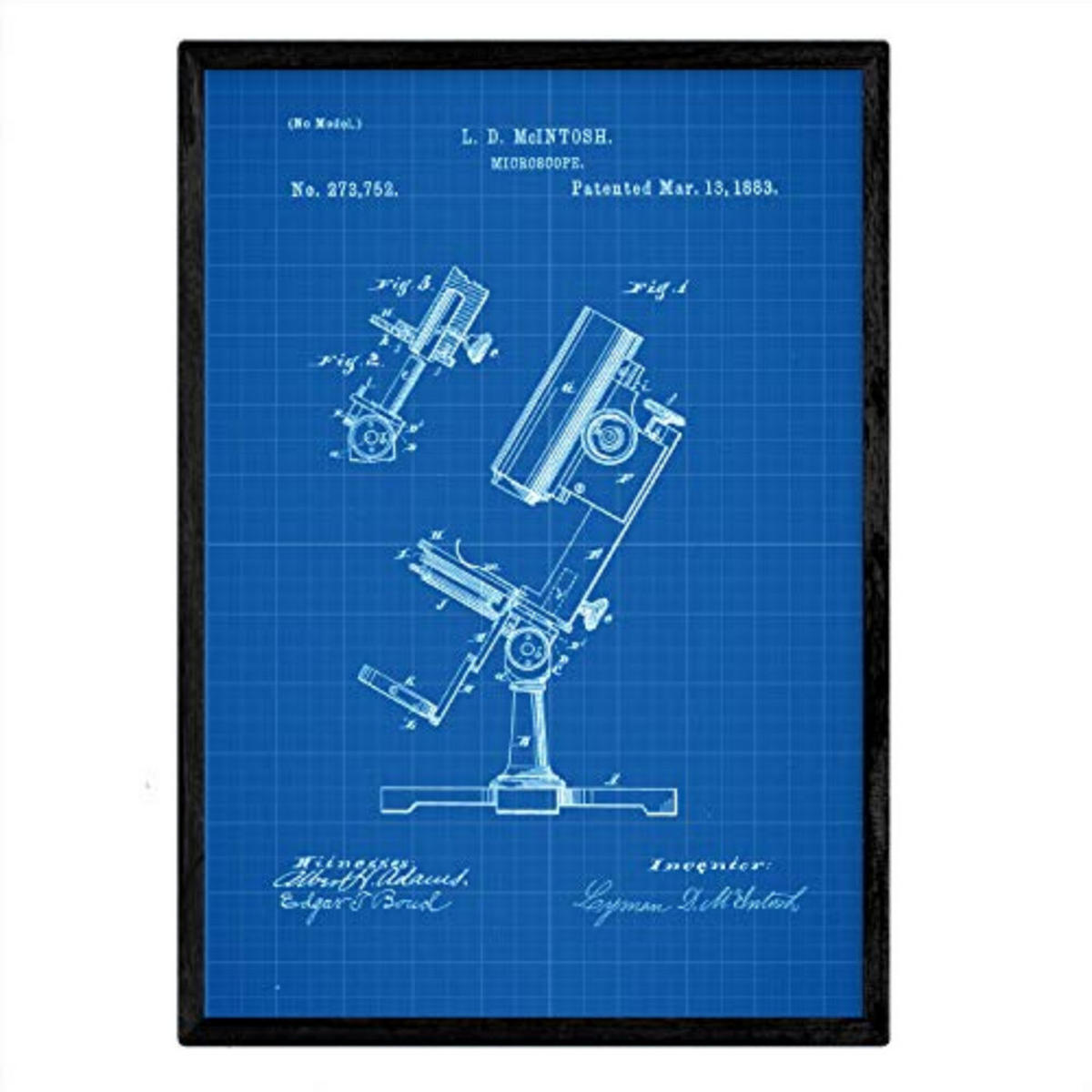POSTER Vintage Patent – Microscope A3 Rahmenlos - Klar, Papier (29.7/5/42cm) - Nacnic