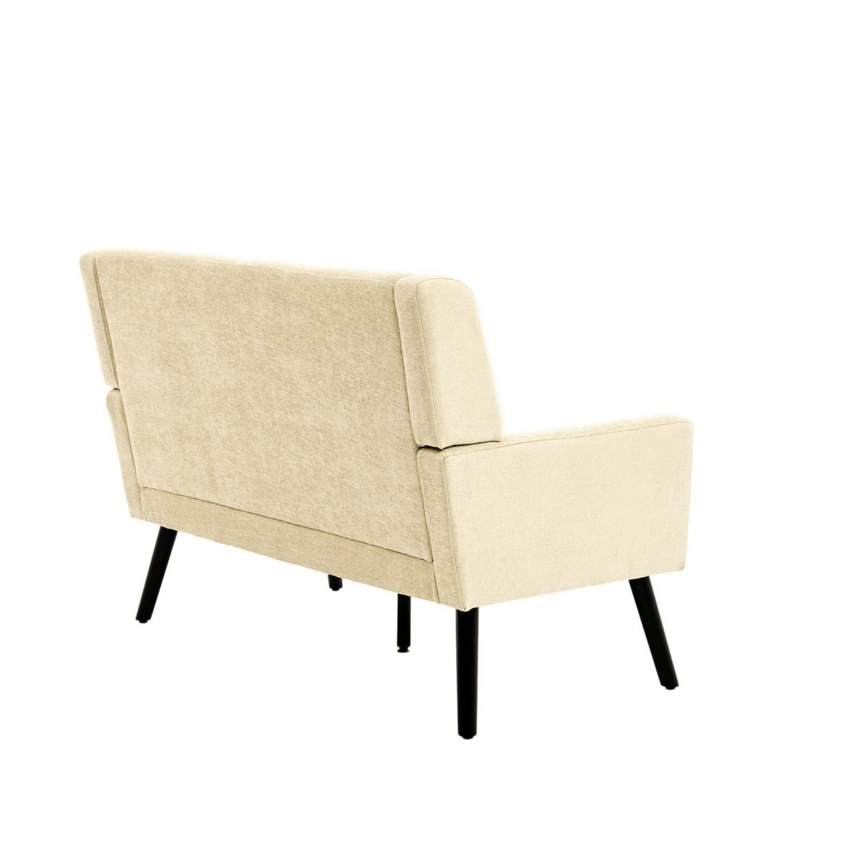 LAVICE béžová z čalounění s masivními dřevěnými nohami a prošíváním - béžová, textil (75/88/119cm) - OKWISH