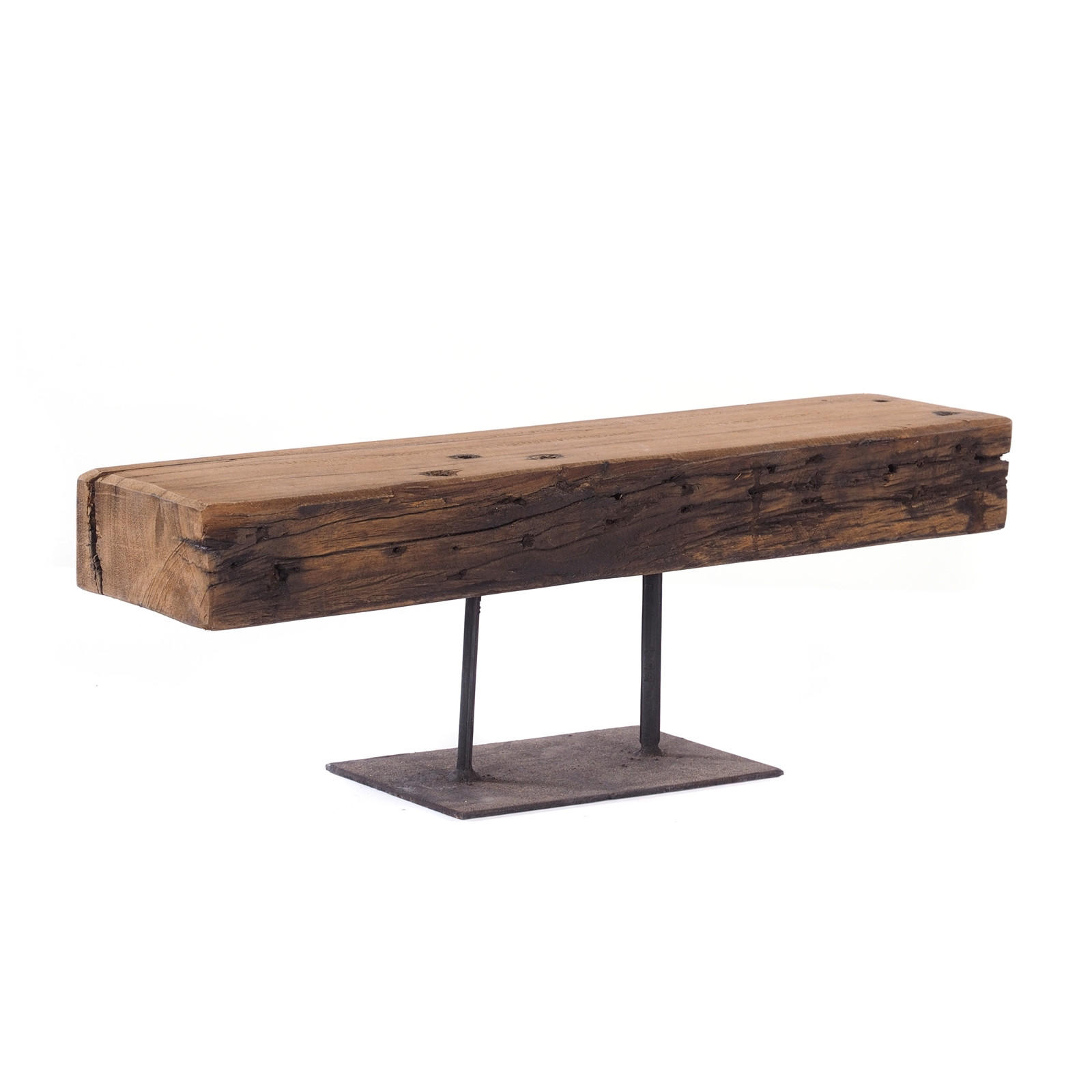 KERZENSTÄNDER CASTLE 60 Recycling Holz massiv, Shabby Chic Design naturfarben - Naturfarben, Holz (60/22/14cm) - DESIGN DELIGHTS