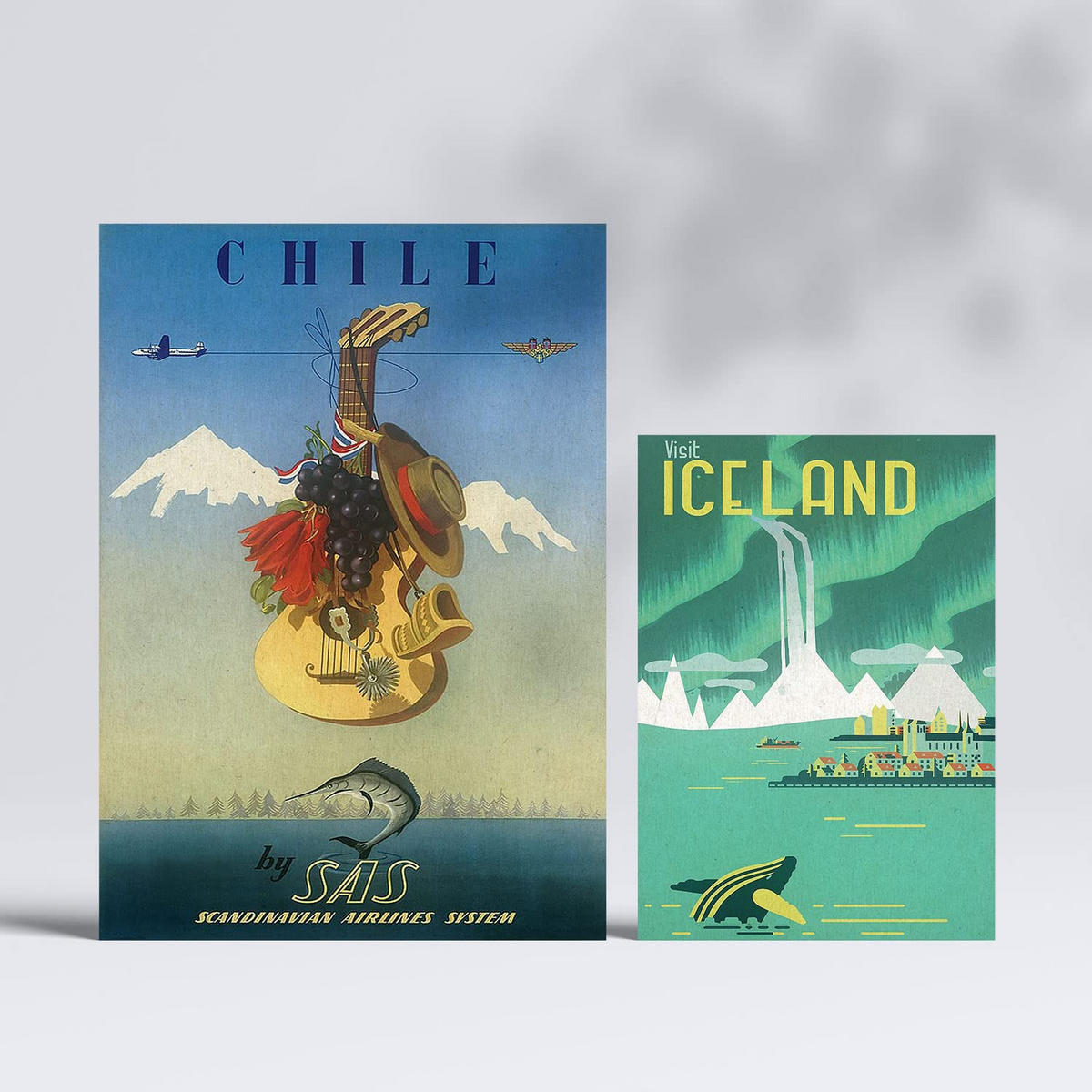 POSTER Set Mit 6 Land Und Städte Vintage Tourismus Werbetafeln A3 & A4 Rahmenlos - Klar, Papier (29/3cm) - Nacnic