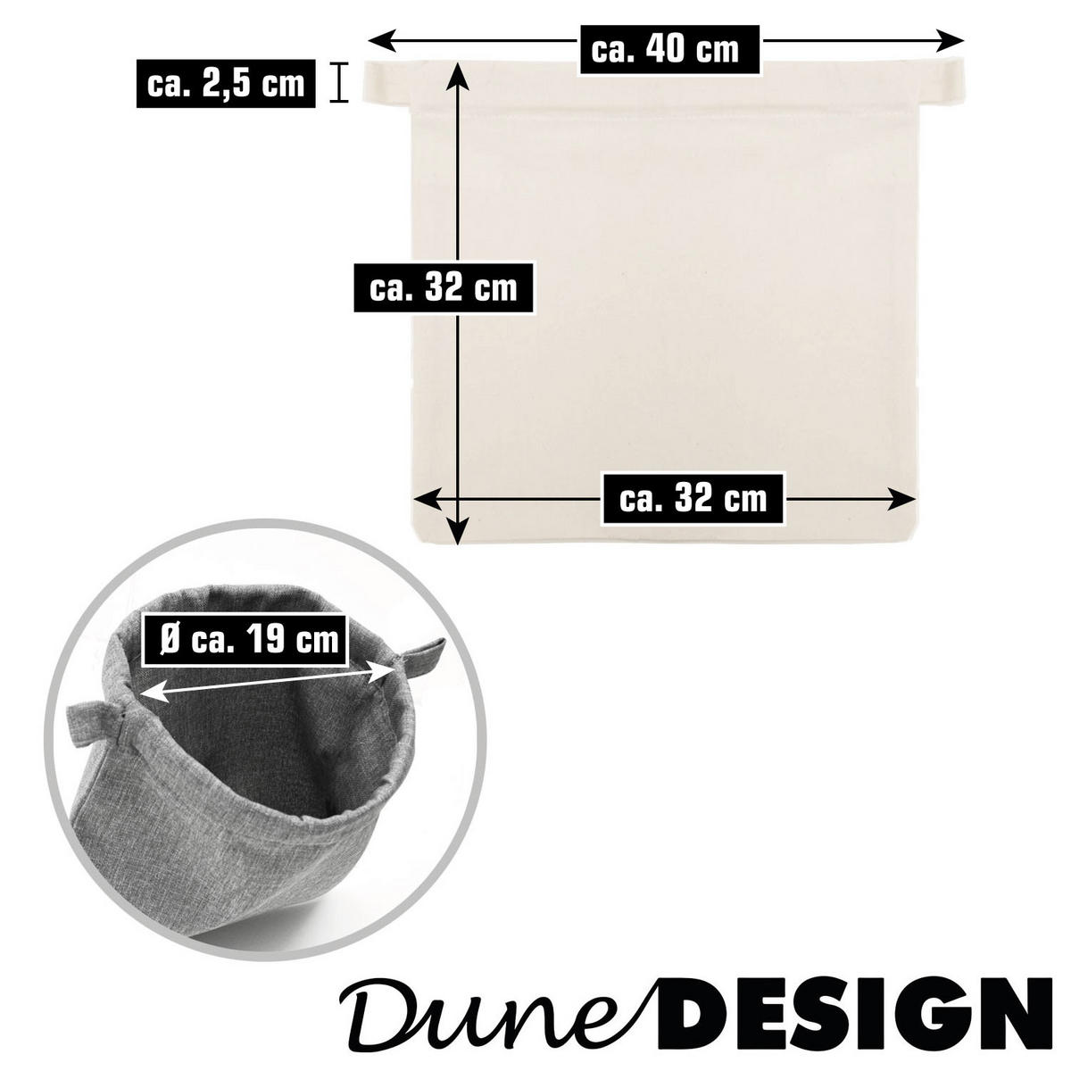 WEIHNACHTS-GESCHENKBEUTEL, 32/32 cm, Stoffbeutel, 6er Set - Grau, Kunststoff (32/1/32cm) - Dunedesign