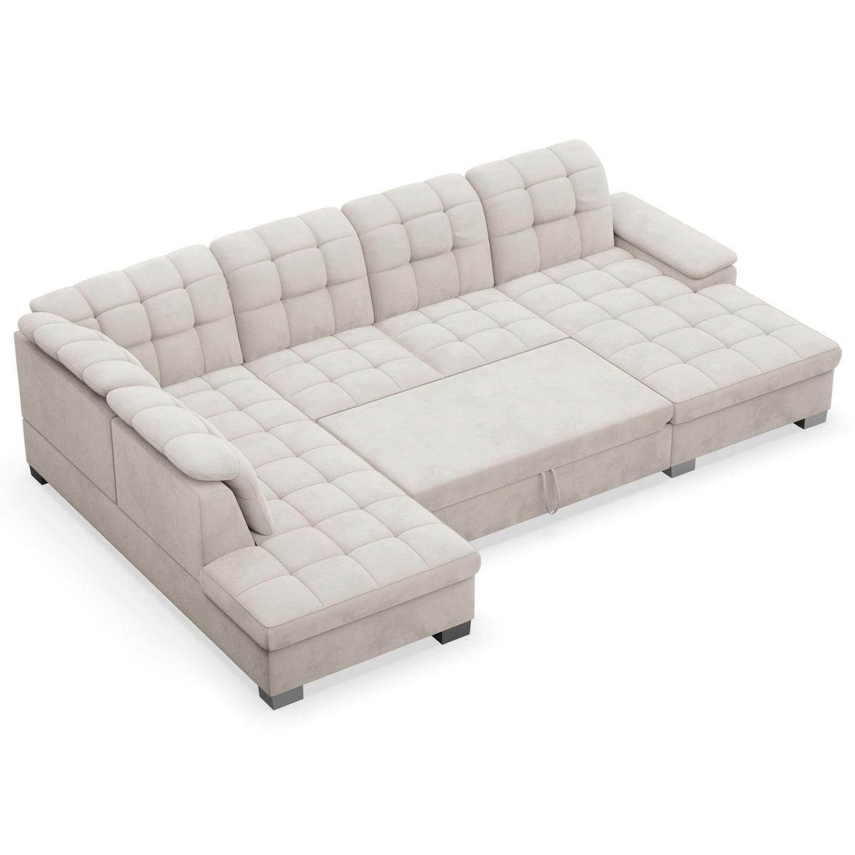 WOHNLANDSCHAFT Jamaal Taupe Velours rechtsseitig - Taupe/Schwarz, Textil (330/106/212cm) - Selsey