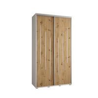 SCHWEBETÜRENSCHRANK 235,2/130/45 2-türig - Silberfarben/Eiche Artisan, Holz/Metall (130/235/45cm) - Abiks Möbel