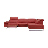 ECKSOFA Virage Echtleder mit 1 x Relaxfunktion Rot - Rot, Leder/Metall (232/263cm)