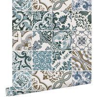 TAPETE Fliesenmuster 50 x 900 cm - Blau, Papier (50/900cm) - ESTAhome