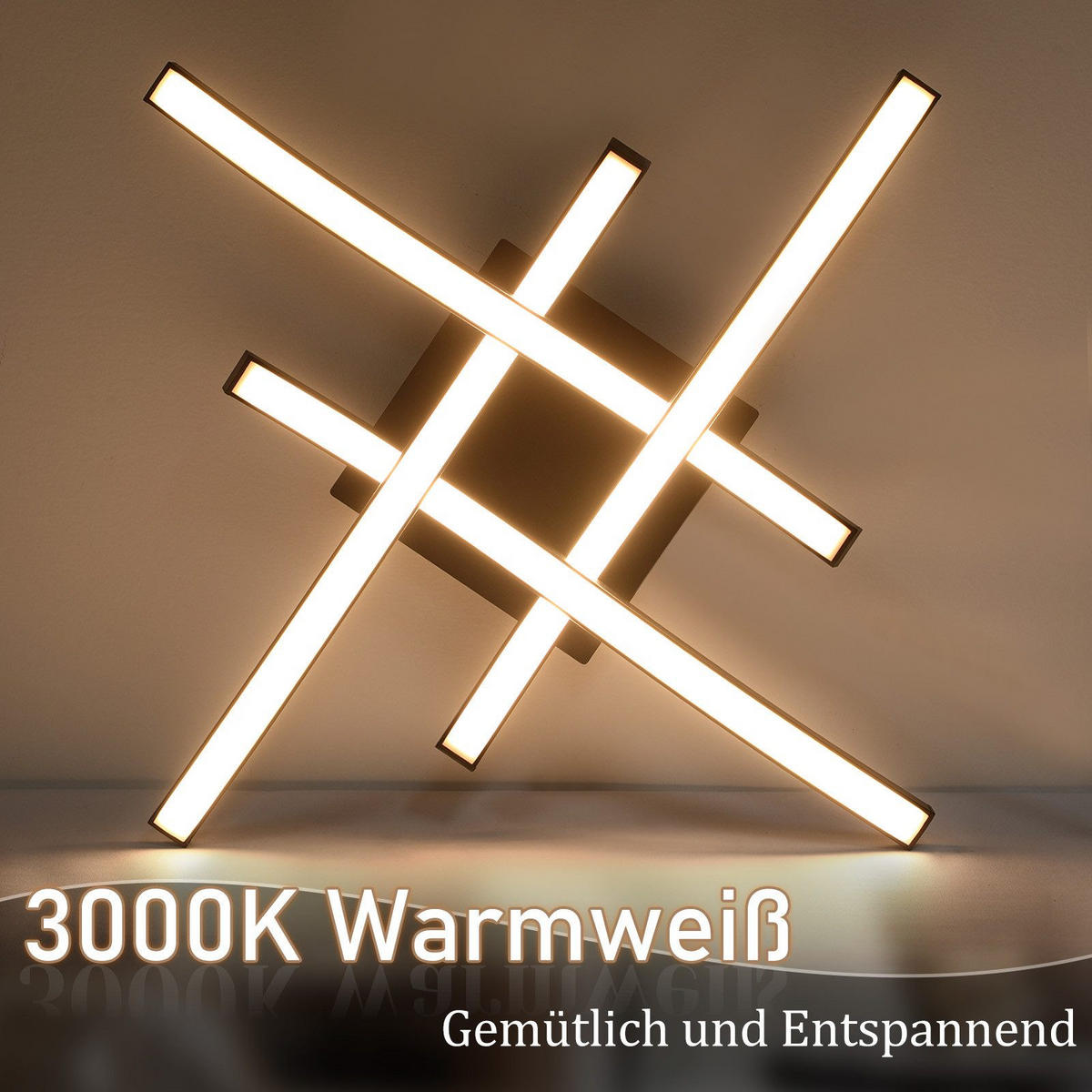 LED-DECKENLEUCHTE Fulbright 42.5/42.5/7 cm - Schwarz, Metall (42.5/42.5/7cm) - Nettlife