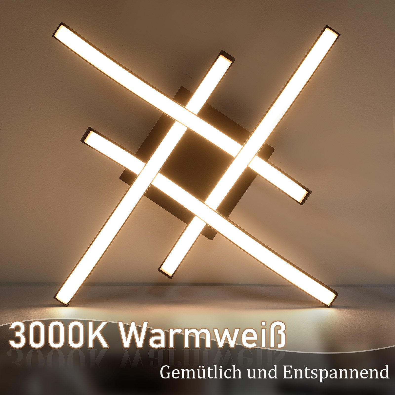 Thumbnail - Nettlife Led-Deckenleuchte, Schwarz, Metall, 42.5x7x42.5 cm, Lampen & Leuchten, Innenbeleuchtung, Deckenleuchten