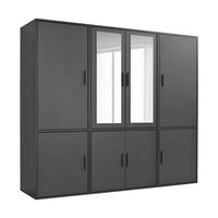 KLEIDERSCHRANK mit Spiegel Der Grenzenlose - Anthrazit, Holzwerkstoff (210/187/58cm) - Mokebo