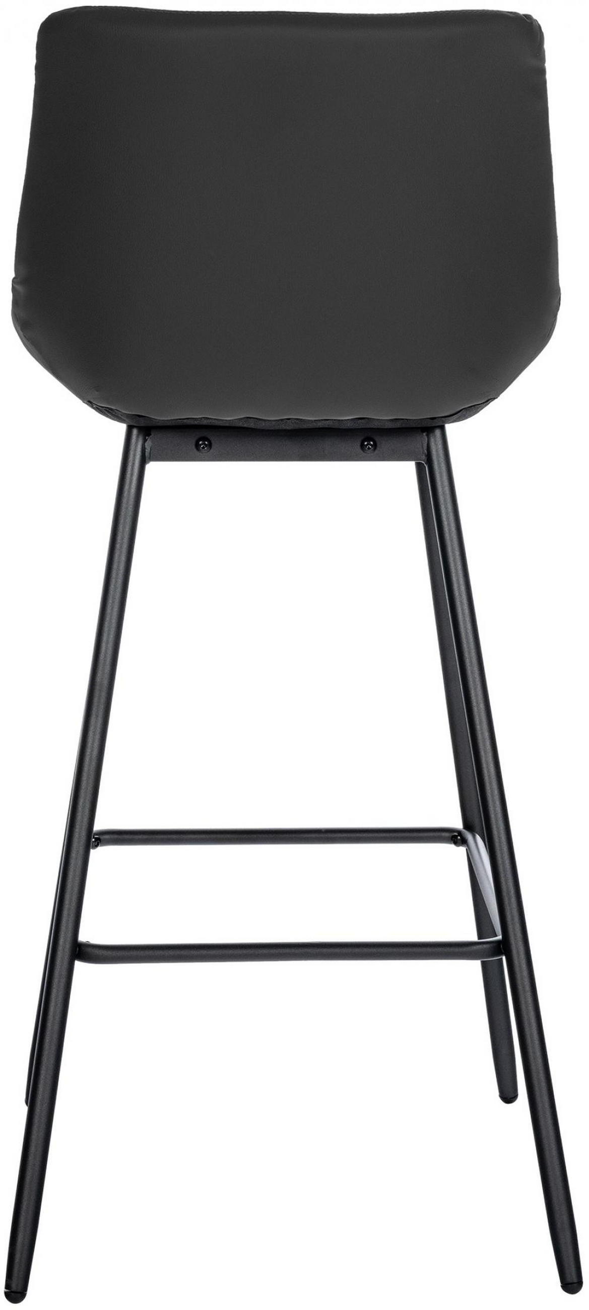 BARHOCKER Lederlook schwarz - Schwarz, Textil/Metall (49/104/56cm) - CLP