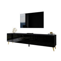 TV-ELEMENT AURA 200 Schwarz Hochglanz – Beinfarbe: Gold - Schwarz, Holzwerkstoff (200/49/40cm) - Lookway