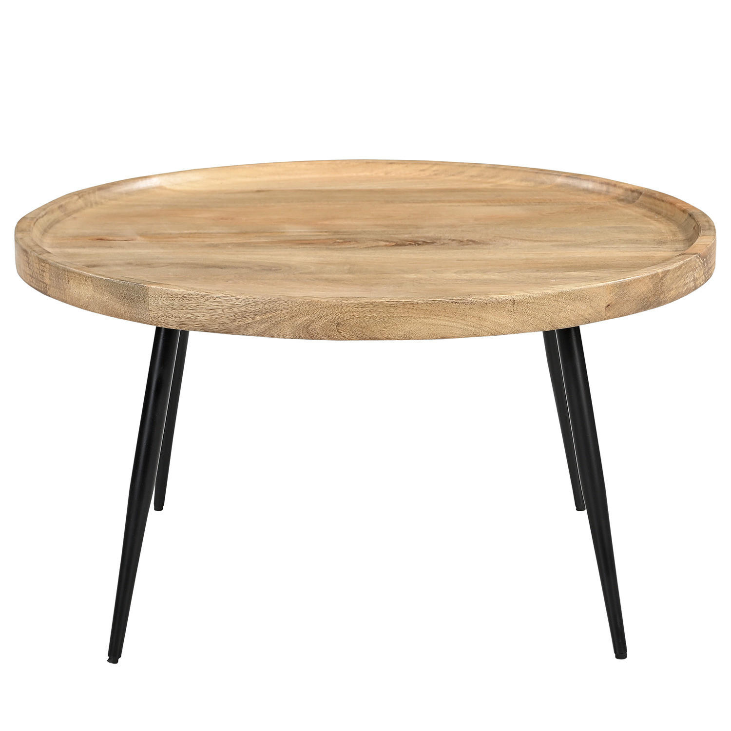 COUCHTISCH - Mango / Schwarz - Schwarz/Naturfarben, Holz (75/75/51cm) - home24