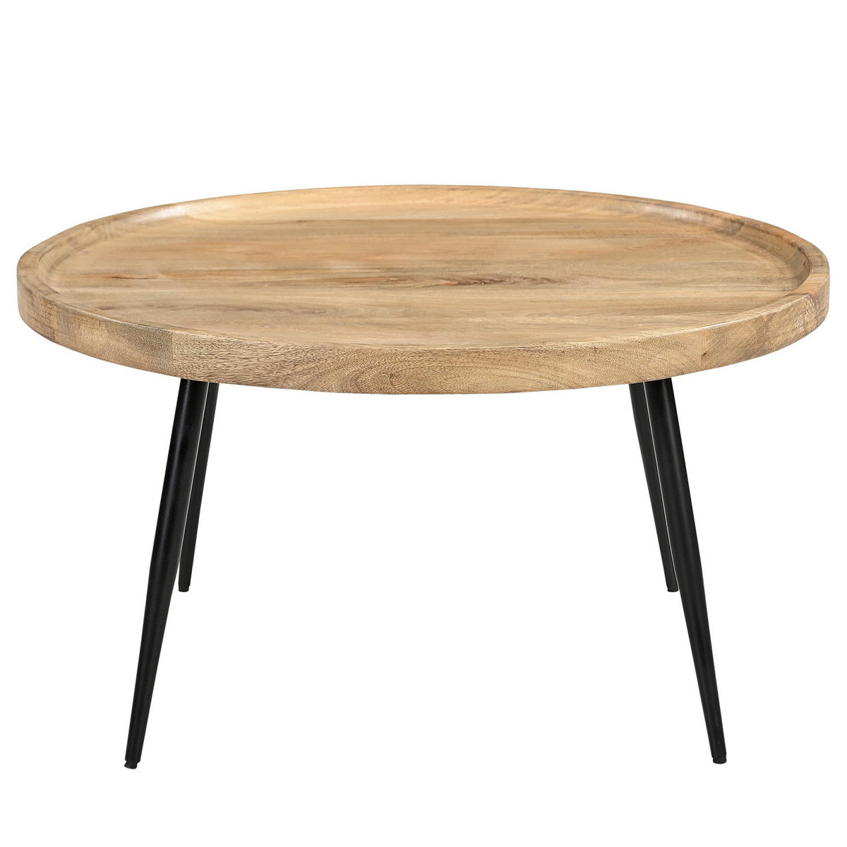 COUCHTISCH - Mango / Schwarz - Schwarz/Naturfarben, Holz (75/75/51cm) - home24