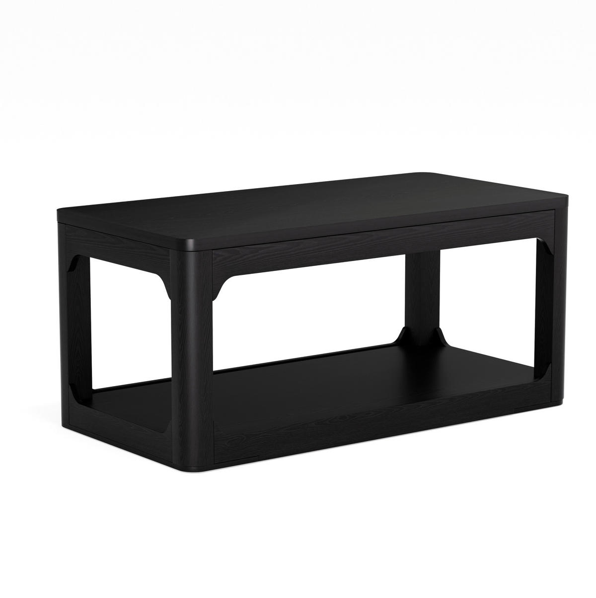 COUCHTISCH mit 2 Ablagefächern 100 x 50 x 44,5 cm Schwarz - Schwarz, Holzwerkstoff (100/50/44.5cm) - Meubliv