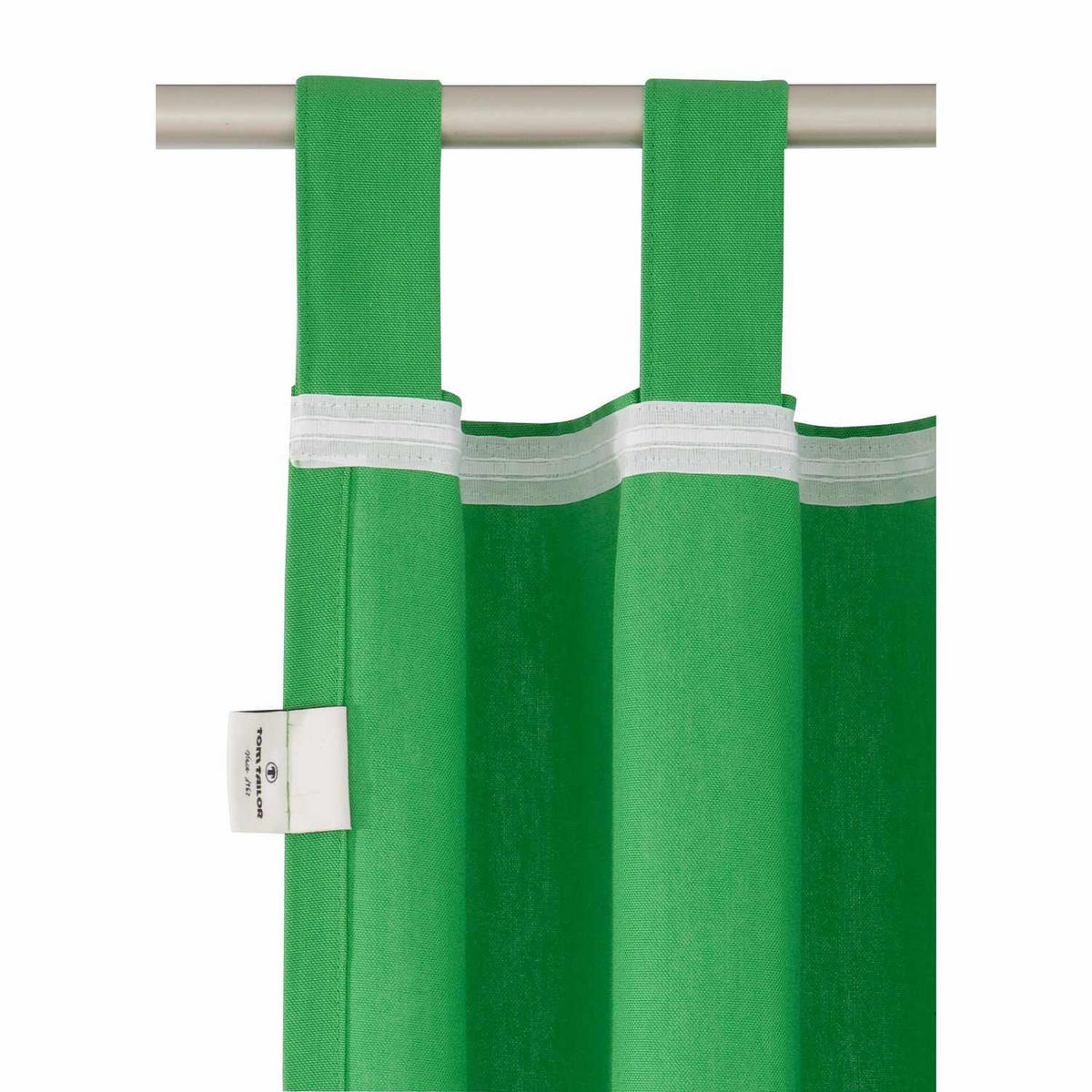 SCHLAUFENVORHANG IM UNI DESIGN DOVE Blickdicht - Grün, Textil (140/0.5/255cm) - Tom Tailor