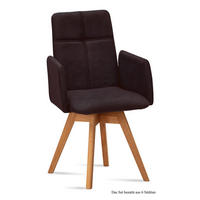 ARMLEHNSTUHL drehbar (6er-Set) Dorey 52x92x60 Eiche geölt/Espresso - Eichefarben/Dunkelbraun, Kunststoff (60/92/52cm) - 58aufmkessel